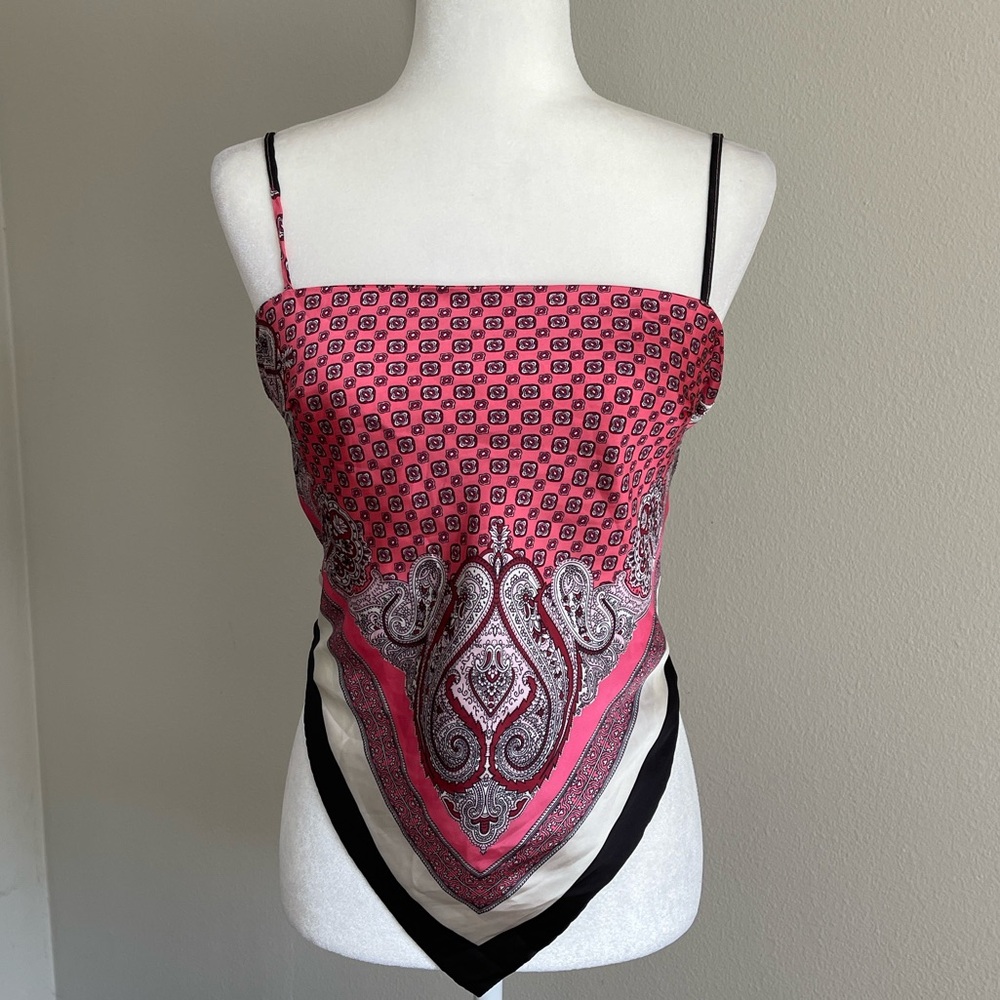 Pink Paisley Bandana Satin Cami Top